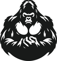 Strong gorilla vector silhouette