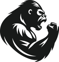 Strong gorilla vector silhouette © MostAklima