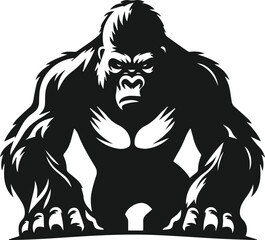Strong gorilla vector silhouette