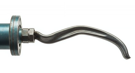 Bent Metal Pump Handle Arm Isolated on White Background