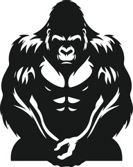 Strong gorilla vector silhouette