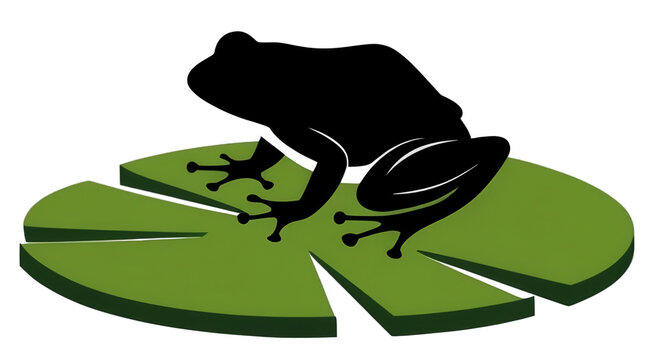 recommend clip art: Frog on Lily Pad: A stylized silhouette of a frog perched on a lily pad, evoking serenity and natural harmony.