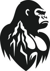 Strong gorilla vector silhouette