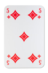 Playing Card Five of Diamonds French Deck