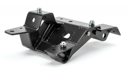 Black Metal Spare Tire Mount Bracket Isolated on White Background