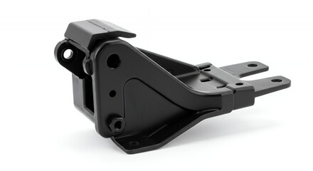 Black Metal Spare Tire Mount Bracket on White Background