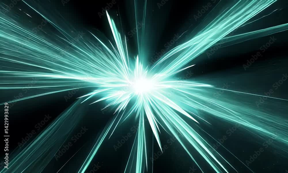 Poster abstract futuristic background with glowing neon lines and a dark corridor, an empty virtual space f