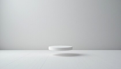 Floating minimalist display platform studio setting product showcase clean environment neutral viewpoint modern aesthetic for marketing purposes