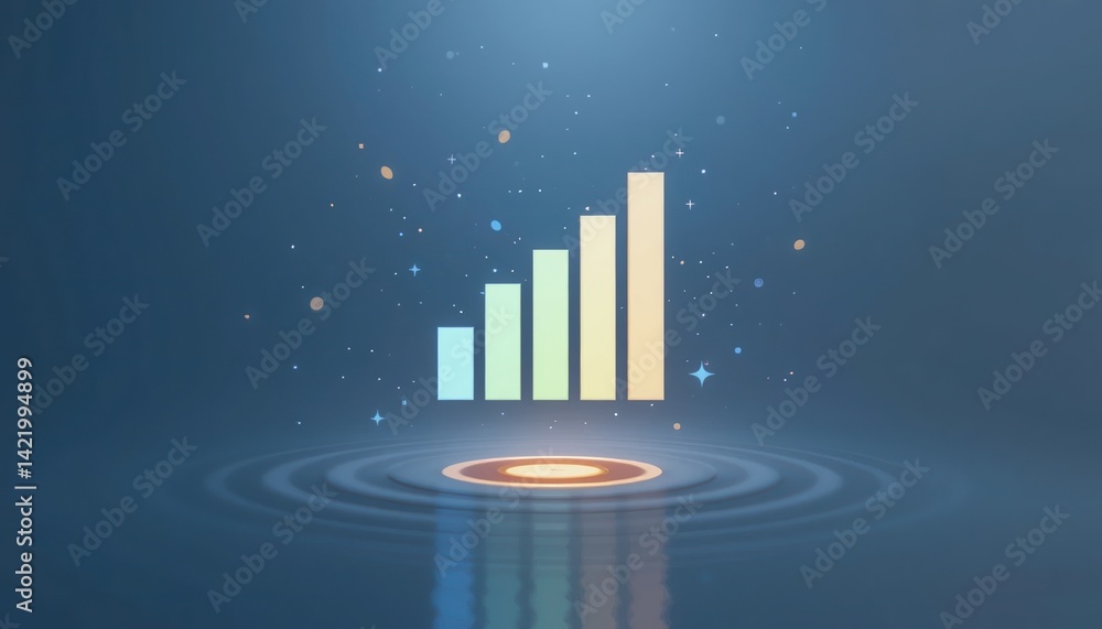 Poster growth trends analysis digital space infographic visualization abstract design aesthetic view data r