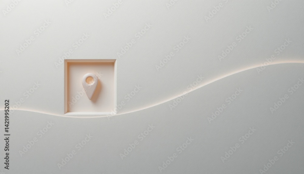 Poster minimalist map marker design abstract art digital rendering clean aesthetic artistic viewpoint conte