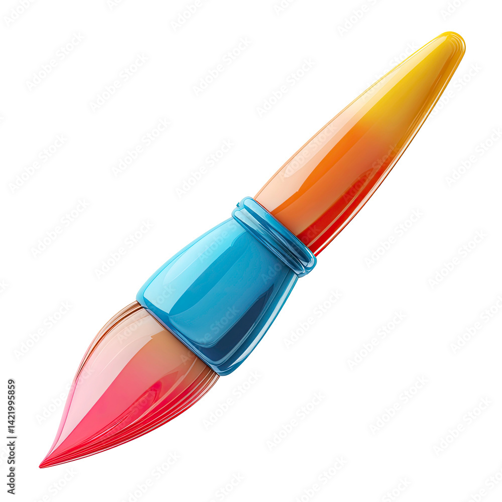 Poster Abstract Colorful Paintbrush 3D Render for Design Projects and Artistic Applications
