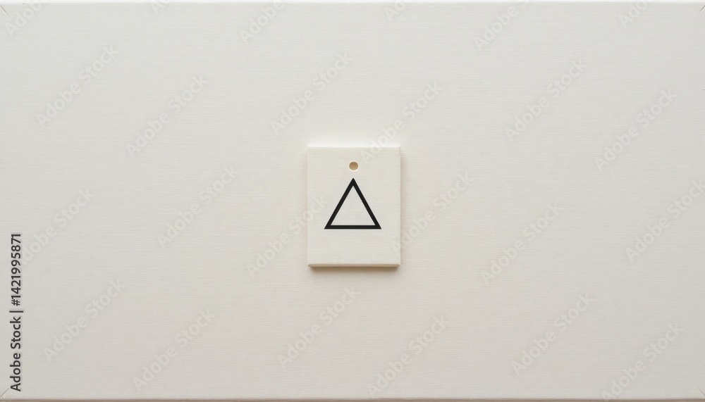 Aufkleber triangle symbol button action in minimalist space interior design modern environment close-up view c