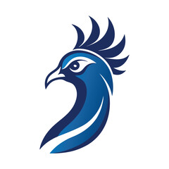 peacock head mascot logo vector art illustration