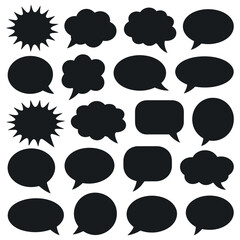 Diverse Collection Of Black Speech Bubbles And Thought Bubbles For Design Projects And Vector Graphics Work
