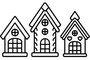 Gingerbread Village Line Art Collection set