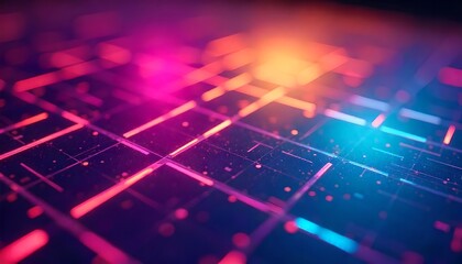 Blurred Abstract Holographic gradient blended rainbow colors with enhanced half tone, digital soft noise and grain textures for trending Lo-Fi background pattern
