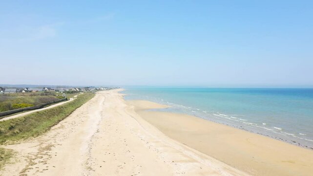 Utah Beach and its past in Europe, France, Normandy, near Carentan, in spring, on a sunny day.&nbsp;