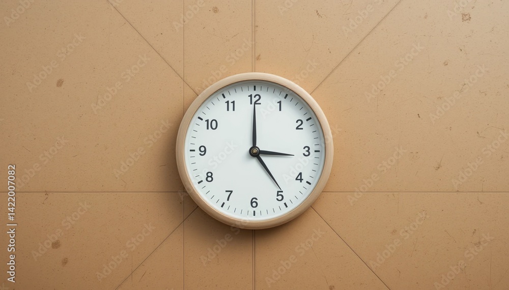 Poster time management practices for productivity office clock display minimalist environment close-up view