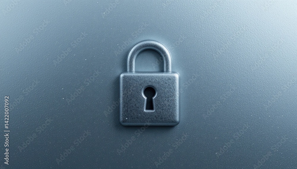 Poster secure lock icon represents cybersecurity measures in digital environments high-quality graphic desi
