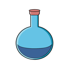 Round Bottom Flask Vector Illustration. Laboratory glassware, chemistry tools, scientific equipment, and chemical experiment vector art.
