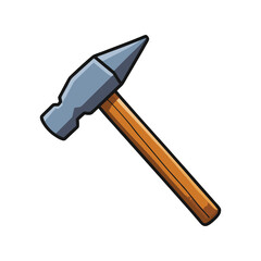 Rock Hammer Vector Illustration. Geological tools, exploration equipment, mining hammer, and rock-breaking vector design