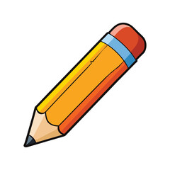 Pencil Vector Illustration. Art and writing tool, stationery design, creative pencil graphic, and drawing equipment vector art.