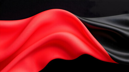 Naklejka premium Abstract Red And Black Fabric Drape
