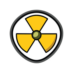 Fototapeta premium Nuclear Radiation Sticker Vector Illustration. Hazard symbol design, warning graphics, and bold radioactive sticker vector art.