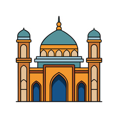 Mosque Vector Illustration. Islamic architecture, spiritual design, religious elements, and intricate mosque vector art.