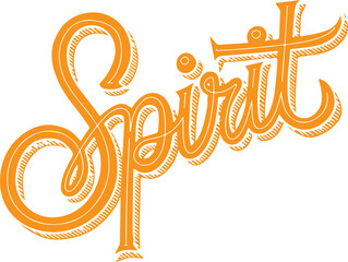 Orange Handwritten Spirit Text.