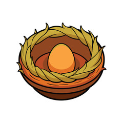Nest Vector Illustration. Cozy bird nest design, natural shelter elements, and intricate nest vector art.