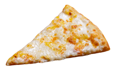 slice of cheese pizza isolated on transparent background