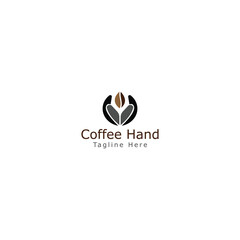 Fototapeta premium Coffee Hands with Beam Logo on White Background