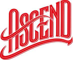 Ascend Red Typography.
