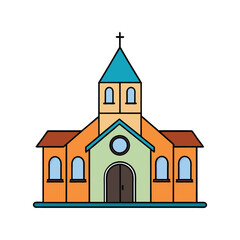 Church Vector Illustration. Architectural designs, religious landmarks, and elegant church-themed vector art.