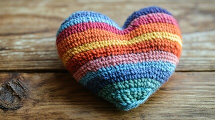 Three-color heart-shaped crochet yarn
