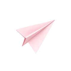 Pink Paper Airplane in Flight - Minimalist Design