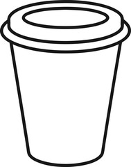 paper cup outline vector illustration on white background 