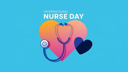 International Nurses Day graphic with heart and heartbeat