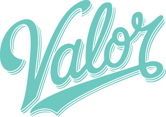 Valor - Handwritten Teal Script.