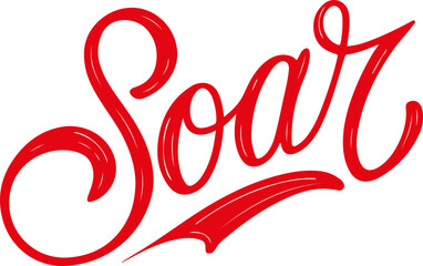 Soar Red Handwritten Typography.