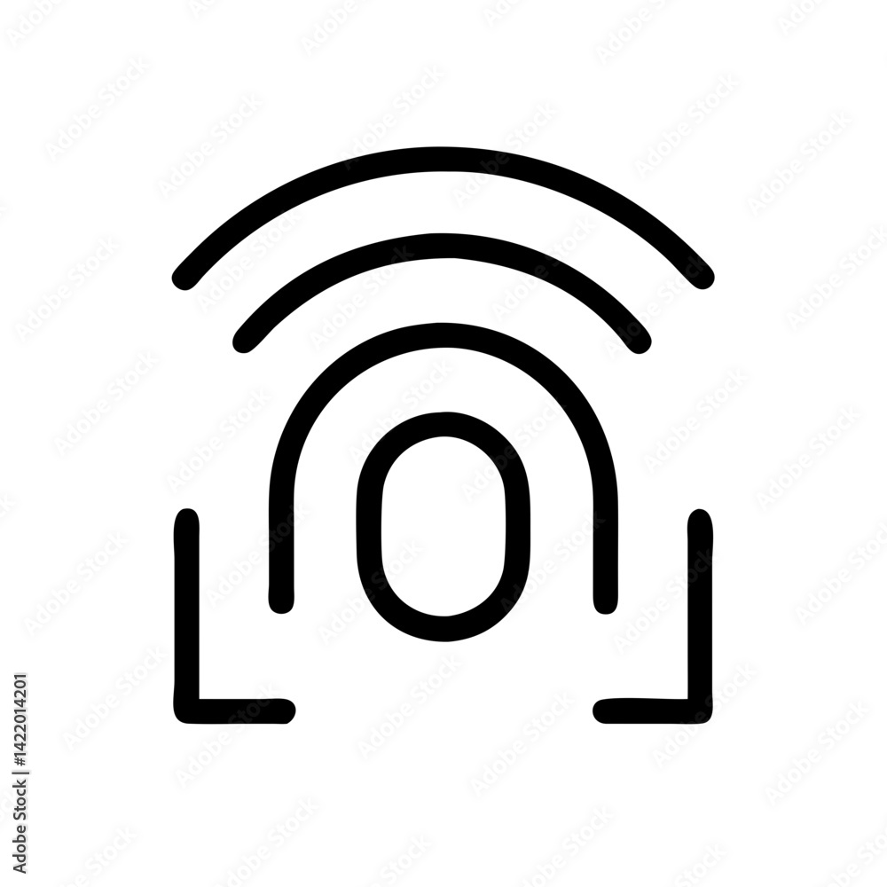 Poster biometric authentication fingerprint vector flat icon for apps and websites