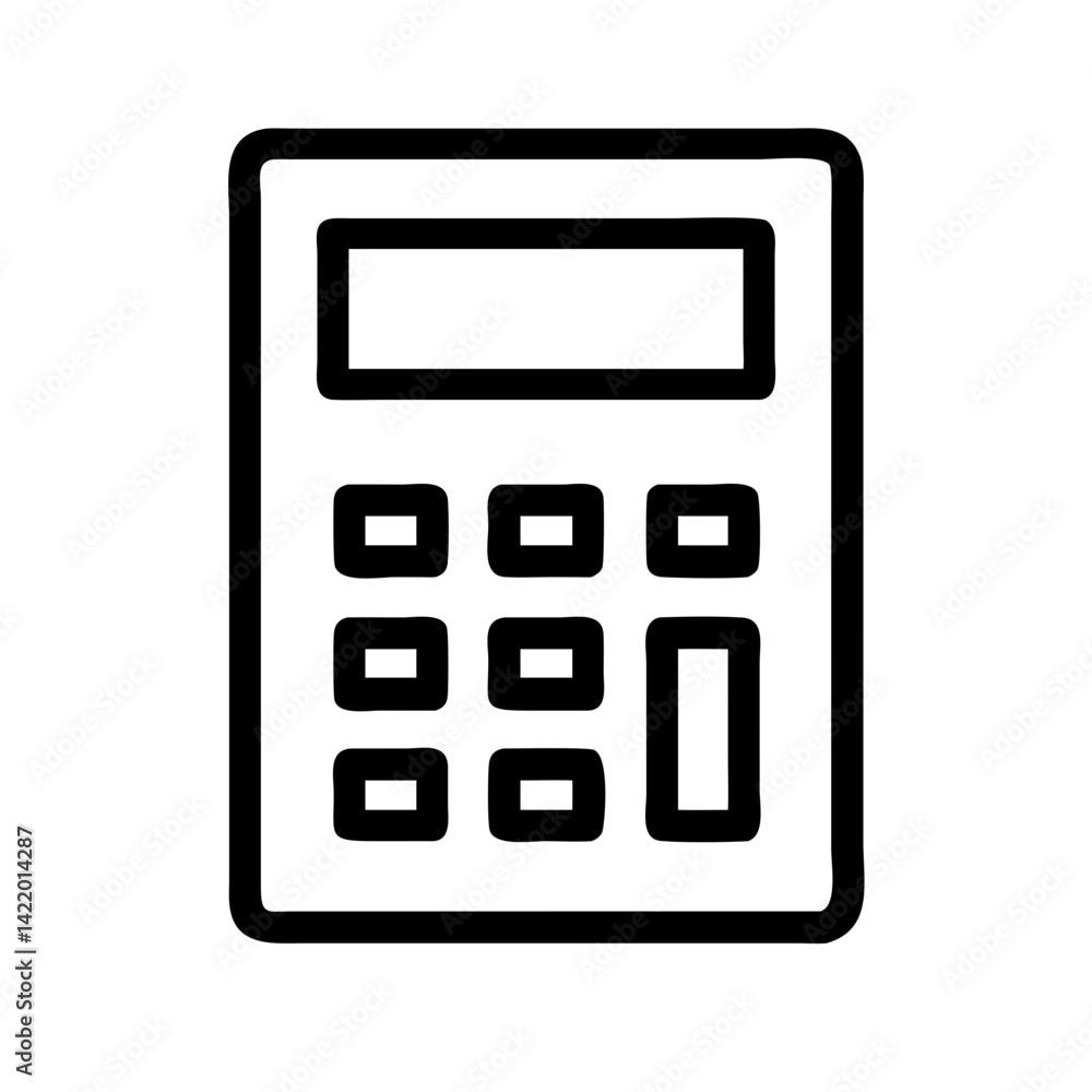Poster calculator tool vector flat icon for mathematical apps and websites