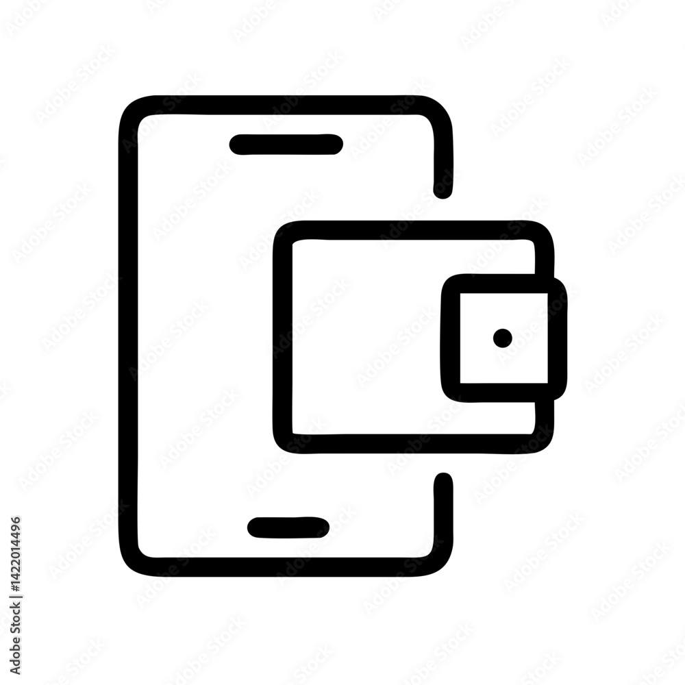 Poster digital wallet payment vector flat icon for financial apps and websites