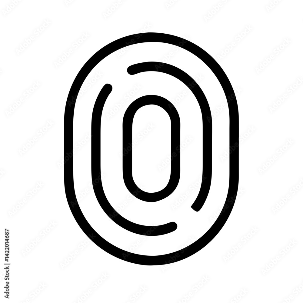 Poster fingerprint biometric security vector flat icon for apps and websites