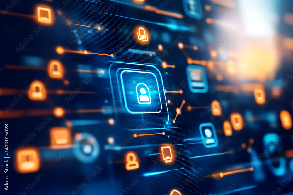 Aufkleber kyc identity verification process digital landscape infographic tech environment close-up viewpoint 