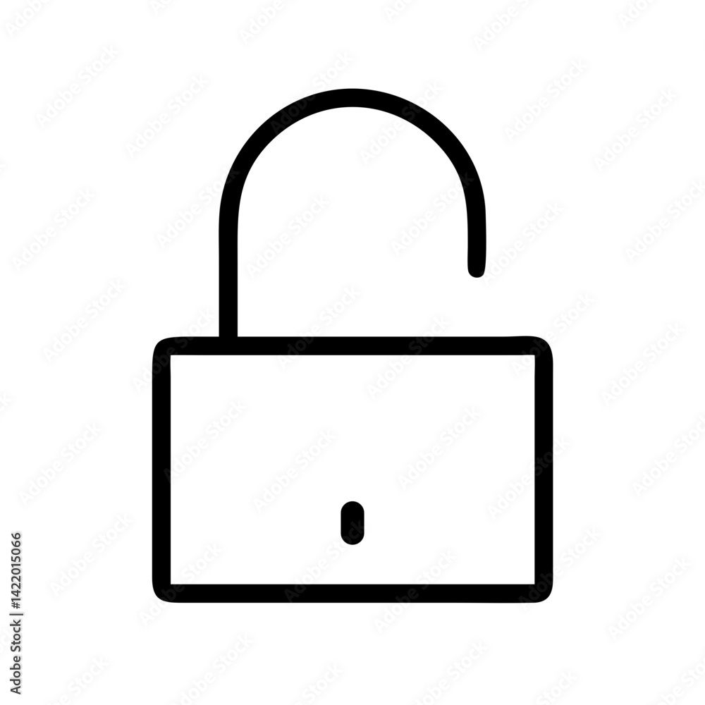 Poster padlock security vector flat icon for apps and fintech websites