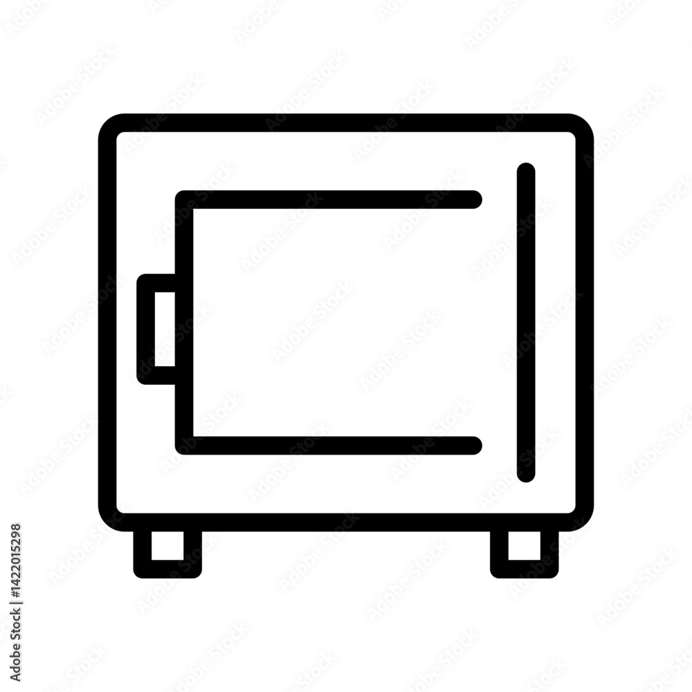Poster safe deposit box vector flat icon for security apps and websites