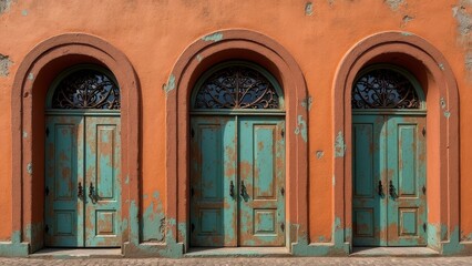 Obraz premium Architectural Drawing of Arches in Classical Style