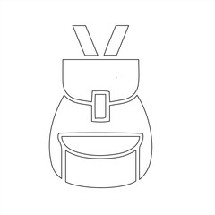 Shoulder Bag Set Icon Sign in Vector Art Black White Bag Illustrator Outline Art